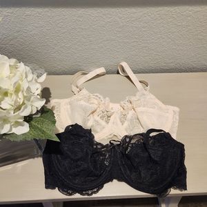34 DD/E PANACHE (2) Andorra Side Support Bras Pearl & Black